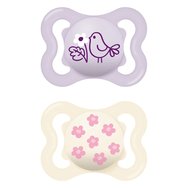 Mam Supreme Silicone Soother 2-6m Код 145SGc, 2 бр - Люляк / Сьомга - Силиконова залъгалка, която подпомага здравословното развитие на зъбите Mam Supreme Silicone Soother 2-6m Код 145SGc, 2 бр - Люляк / Сьомга - Силиконова залъгалка, която подпомага здравословното развитие на зъбите