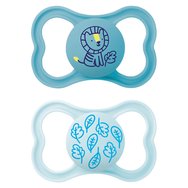 Mam Supreme Silicone Soother 16m+, 2 бр, Код 295SUc - Синьо / светло синя - Ортодонтска силиконова залъгалка, която подпомага здравословното развитие на зъбите Mam Supreme Silicone Soother 16m+, 2 бр, Код 295SUc - Синьо / светло синя - Ортодонтска силиконова залъгалка, която подпомага здравословното развитие на зъбите