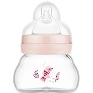 Mam Feel Good Premium Glass Bottle 0m+, 90ml, 1 бр - розова - Стъклена бутилка със силиконов накрайник с много ниска струя