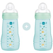 Mam Promo Easy Active Baby Bottle 2m+, Код 363SBc 270ml, 2 бр - Полипропиленова бутилка със силиконов биберон със среден дебит Mam Promo Easy Active Baby Bottle 2m+, Код 363SBc 270ml, 2 бр - Полипропиленова бутилка със силиконов биберон със среден дебит
