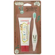 Jack n’ Jill Natural Certified 6m+ Toothpaste Strawberry 50g & Kids Bio Toothbrush Extra Soft Четка за зъби Зайче 1 Брой - Паста за зъби с прекрасен вкус на ягода за първите зъбки за бебета от 6 месеца & Бебешка четка за зъби с дизайн Зайче Jack n’ Jill Natural Certified 6m+ Toothpaste Strawberry 50g & Kids Bio Toothbrush Extra Soft Четка за зъби Зайче 1 Брой - Паста за зъби с прекрасен вкус на ягода за първите зъбки за бебета от 6 месеца & Бебешка четка за зъби с дизайн Зайче