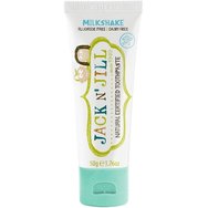Jack n' Jill Natural Certified 6m+ Toothpaste Натурална, сертифицирана паста за зъби с вкус на млечен шейк за първи зъби за бебета от 6 месеца 50g - Milkshake