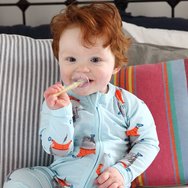 Jack n\' Jill Stage 2 Silicone Toothbrush 12-24m Силиконова бебешка четка за зъби със защитен щит от 12 до 24 месеца, 1 брой