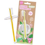 Jack n\' Jill Stage 2 Silicone Toothbrush 12-24m Силиконова бебешка четка за зъби със защитен щит от 12 до 24 месеца, 1 брой