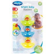 Playgro Bright Baby Duckies 6m+ Цветни постелки за баня 3 бр