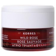 Пакет от оферти на Korres Нощен крем за лице с дива роза 40 мл, двуфазен бустер 30 мл и пяна за почистване на подаръци 16 мл