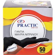 Practic Nitrile Gloves Black 50 бр - XLarge