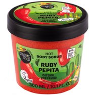 Organic Shop Hot Ruby & Pepita Cayenne Por Favor скраб за тяло с хидратиращ и ексфолиращ ефект с кайенски пипер и пикантна енергизираща нотка с загряващо действие 300 ml