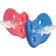 Curaprox CMP 101 Medical Silicone Pacifiere 0-7m 2 части - сини / розови - Силиконова залъгалка за нулев натиск върху небцето, челюстите и зъбите Curaprox CMP 101 Medical Silicone Pacifiere 0-7m 2 части - сини / розови - Силиконова залъгалка за нулев натиск върху небцето, челюстите и зъбите
