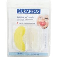 Curaprox CMP 101 Medical Silicone Pacifiere 0-7m 2 части - жълто / прозрачно - Силиконова залъгалка за нулев натиск върху небцето, челюстите и зъбите Curaprox CMP 101 Medical Silicone Pacifiere 0-7m 2 части - жълто / прозрачно - Силиконова залъгалка за нулев натиск върху небцето, челюстите и зъбите