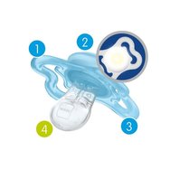 Mam Supreme Night Silicone Soother 16m+, 2 Парчета, Код 298S - Ciel / Бяло