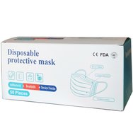 3 -слойни хирургически маски за лице с гумена и метална плоча 50 броя 3 -слойни хирургически маски за лице с гумена и метална плоча 50 броя