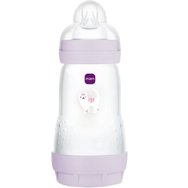 Mam Easy Start Anti-Colic Plastic Bootle 2m+, 260ml, Код 351SGc - Лилаво - Бебешко шише от полипропилен със силиконов биберон със среден поток & система против колики