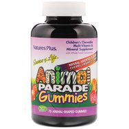 Natures Plus Animal Parade Gummies Assorted Хранителна добавка, богата на витамини и минерали 75 Дъвчащи животни