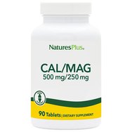 Natures Plus Calcium 500mg & Magnesium 250mg, Хранителна добавка за добро здраве на костите и зъбите 90tas