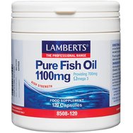 Lamberts Pure Fish Oil 1100mg, 120caps - Хранителна добавка за подпомагане функцията на сърцето, мозъка & зрението