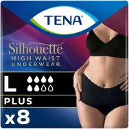 Tena Silhouette Plus Black Underwear Бельо с висока талия за умерена до тежка инконтиненция в черно, 8 бр - Large Tena Silhouette Plus Black Underwear Бельо с висока талия за умерена до тежка инконтиненция в черно, 8 бр - Large