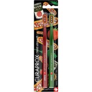 Curaprox Special Edition 5460 Ultra Soft Toothbrush Меки четки за зъби за възрастни с изключително нежни & устойчиви влакна за ефективно почистване 2 броя - Pizza