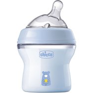 Chicco Natural Feeling Plastic Bottle 0m+ 150ml Πλαστικό Μπιμπερό με Σύστημα Κατά των Κολικών & Θηλή Σιλικόνης Αργής Ροής, 1 Τεμάχιο - Μπλε