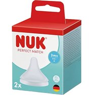 Nuk Perfect Match 3m+ Small Teat Силиконови биберони със среден поток против колики, подходящи за бебета 2 броя