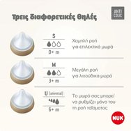 Nuk Perfect Match 3m+ Small Teat Силиконови биберони със среден поток против колики, подходящи за бебета 2 броя