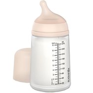 Suavinex Care Zero Zero 0m+ Bottle Пластмасово шише за хранене, което имитира естественото кърмене, със специална вградена торбичка против колики 270ml