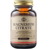 Solgar Magnesium Citrate 60tabs - Хранителна добавка с високо усвоима форма на магнезиев цитрат за доброто функциониране на нервната и опорно-двигателния апарат