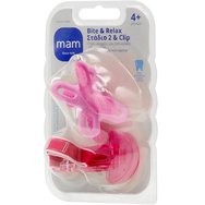 Mam Bite & Relax Phase 2 & Clip 4m+ Розов Мини 1 Брой Mam Bite & Relax Phase 2 & Clip 4m+ Розов Мини 1 Брой