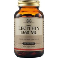 Solgar Soya Lecithin 1360mg - 100 Softgels - Хранителна добавка с екстракт от соя, богата на лецитин за контрол на теглото и холестерола