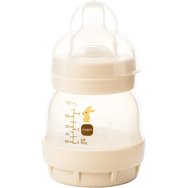 Mam Easy Start Anti-Colic Plastic Bottle 0m+, 130ml, Код 353SU1c - Кремаво - Полипропиленово шише със силиконов биберон с много бавен поток & система против колики