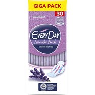 Every Day Lavender Fresh Lightly Scented Maxi Night 30 броя - Тънки дамски превръзки с крилца, ядро с технология Center Plus & дискретен аромат на лавандула