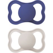 Mam Supreme Silicone Soother 6-16m Код 245SBc, 2 броя - Тъмносиньо / Сиво - Ортодонтска силиконова залъгалка с кутия за пренасяне Mam Supreme Silicone Soother 6-16m Код 245SBc, 2 броя - Тъмносиньо / Сиво - Ортодонтска силиконова залъгалка с кутия за пренасяне