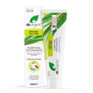 Dr Organic Organic Tea Tree Toothpaste 100ml - Паста за зъби с органично чаено дърво с антисептични и избелващи свойства Dr Organic Organic Tea Tree Toothpaste 100ml - Паста за зъби с органично чаено дърво с антисептични и избелващи свойства