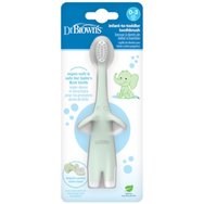 Dr Brown's Infant To Toddler 0-3 Years Toothbrush Бебешка четка за зъби с меки силиконови влакна за първите зъбки & венците на бебето 1 брой - Мента Слонче