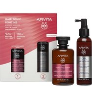 Apivita Promo Tonic Hair Loss Lotion 150ml & Подарък Women's Tonic Shampoo 250ml - Лосион против косопад с протеини от морски зърнастец и лупина и тонизиращ шампоан против косопад за жени