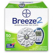 Bayer Ascensia Breeze 2 Ленти за измерване на захар 50strips Bayer Ascensia Breeze 2 Ленти за измерване на захар 50strips