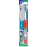 Gum Technique+ Compact Medium Toothbrush 1 Брой, Код 493 - Портокал - Средна ръчна четка за зъби със защитен калъф