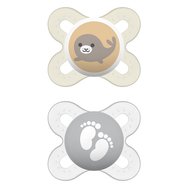 Mam Start Silicone Soother 0-2m 2 бр. Код 125S - Кремави / Прозрачни