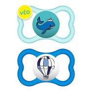 Mam Supreme Silicone Soother 16m+, 2 части, код 295S - светло синьо / синьо