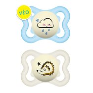 Mam Supreme Night Silicone Soother 2-6m 2 Парчета, Код 148S - Синьо / Бяло