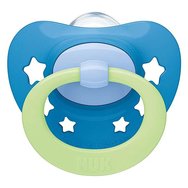 Nuk Signature Night Orthodontic Silicone Soother Светло синьо 18-36m, 1 Парче - синьо
