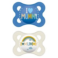 Mam I Love Mummy & Daddy 2-6m 2 Парчета, Код 115S - Синьо / Бяло