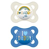 Mam I Love Mummy & Daddy 2-6m 2 Парчета, Код 115S - Бяло / Синьо