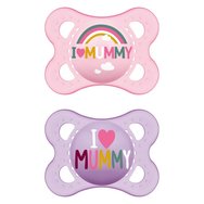 Mam I Love Mummy & Daddy 2-6m 2 Парчета, Код 115S - Розово / Лилаво