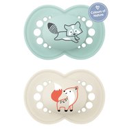 Mam Original Forest Силиконова ортодонтска залъгалка код 250S от 16+ месеца 2 бр. - Ciel - Бежово