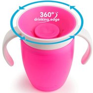 Munchkin Miracle 360 Trainer Cup 6m+, 207ml - Розово Munchkin Miracle 360 Trainer Cup 6m+, 207ml - Розово