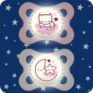 Mam Original Night Silicone Soother 2-6m 2 бр., код 110S - розови / прозрачни