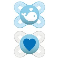 Mam Start Silicone Soother 0-2m 2 части, код 125S - сини / прозрачни