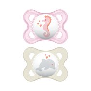 Mam Original Silicone Soother 2-6m 2 Бройки, Код 100S - Розово / Бяло