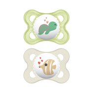 Mam Original Silicone Soother 2-6m 2 Парчета, Код 100S - Зелено / Бяло